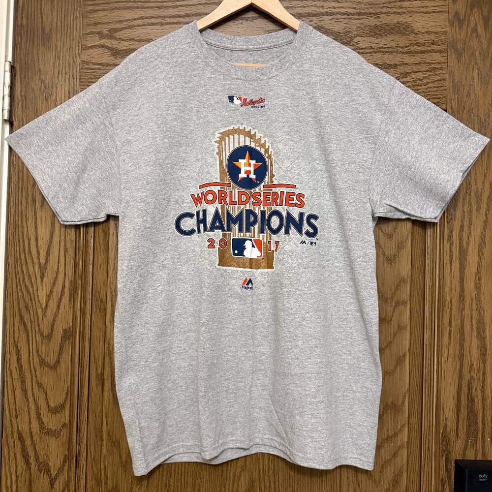 Houston Astros 2017 World Series Champions T-Shirt Mens Size L MLB Tee